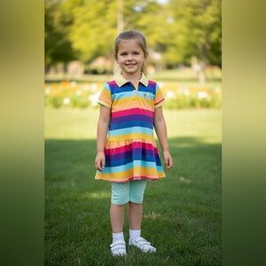 Vibrant Yellow and Orange Striped Polo Shirt